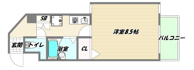 大阪市東淀川区下新庄５丁目の賃貸マンションの間取り