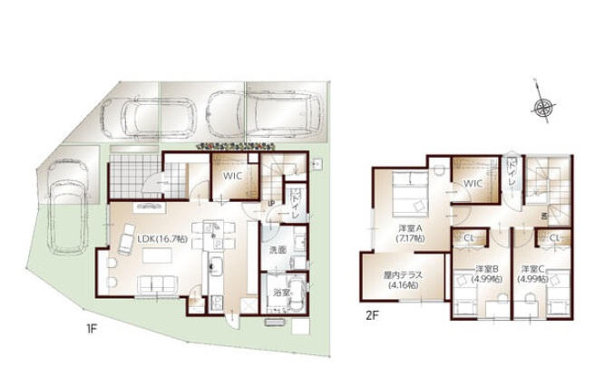 姫路市北平野１丁目の新築一戸建の間取り