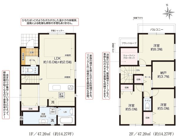 国分寺市東元町２丁目　中央線　国分寺駅　新築戸建の間取り