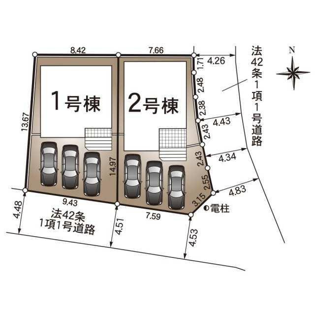 新築戸建て・仲介手数料無料）一宮市開明　第１４・1号棟の区画図| 