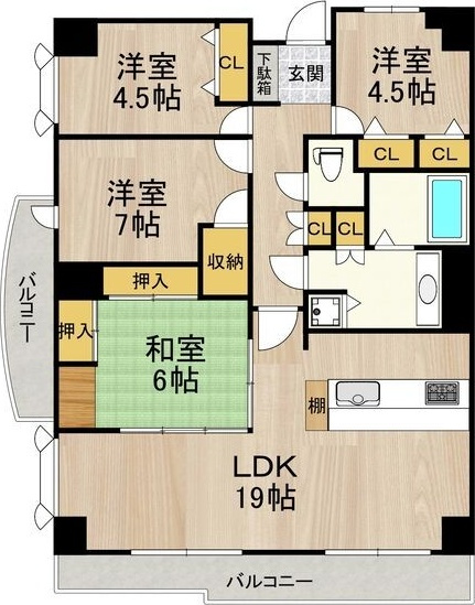 アーデンコート住吉川の間取り