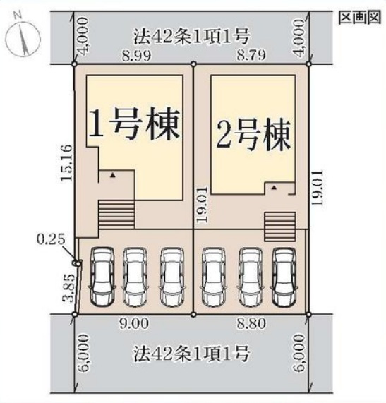 須磨区白川台1丁目　新築戸建て　1号棟の区画図