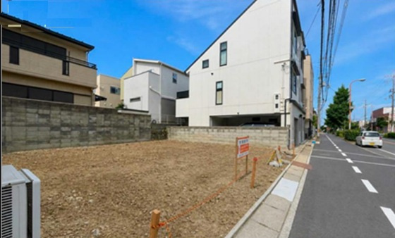 箕面市桜ケ丘　ロードサイド土地の外観