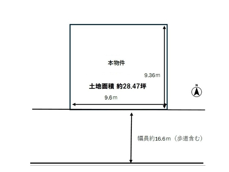 箕面市桜ケ丘　ロードサイド土地の土地図