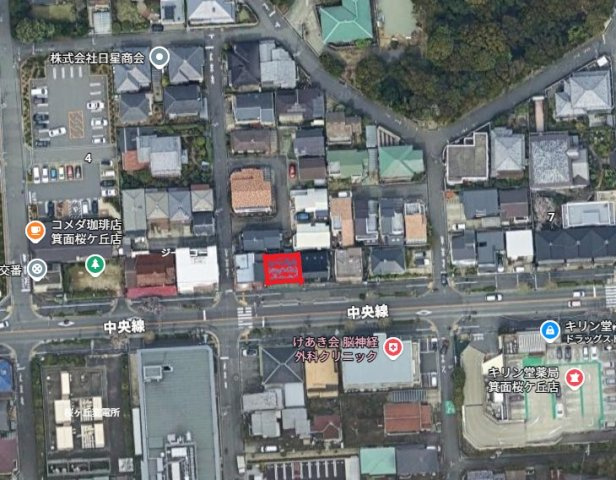 箕面市桜ケ丘　ロードサイド土地の地図