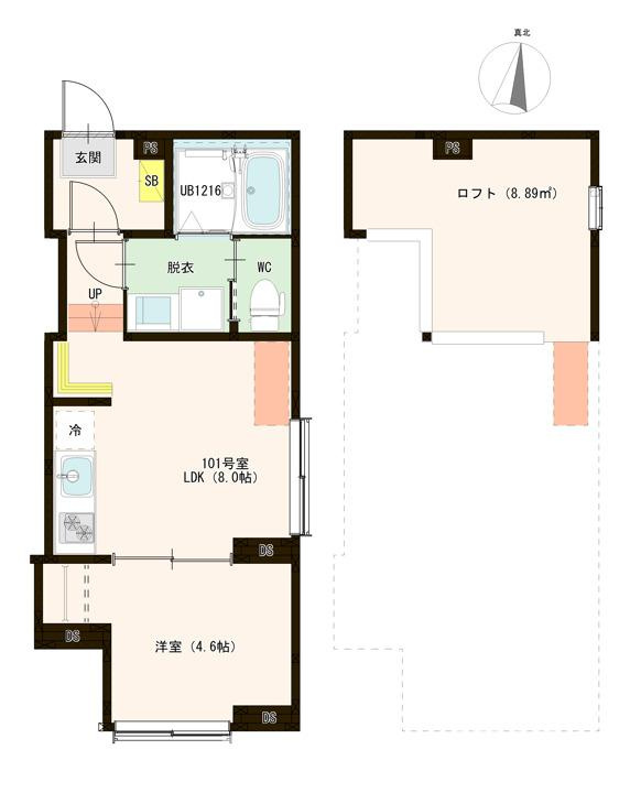 葛飾区西亀有４丁目のアパートの間取り