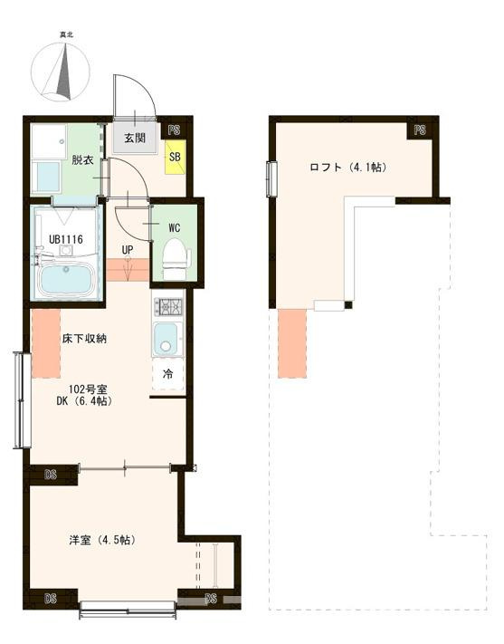 葛飾区西亀有４丁目のアパートの間取り