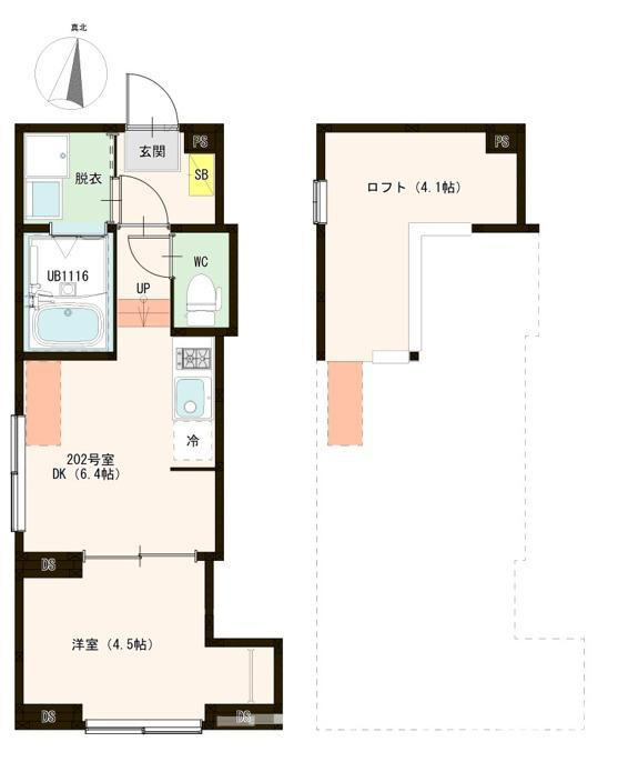 葛飾区西亀有４丁目のアパートの間取り