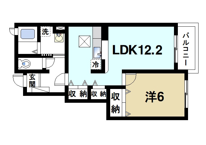 アッド　コンフォート２の間取り|1LDKです