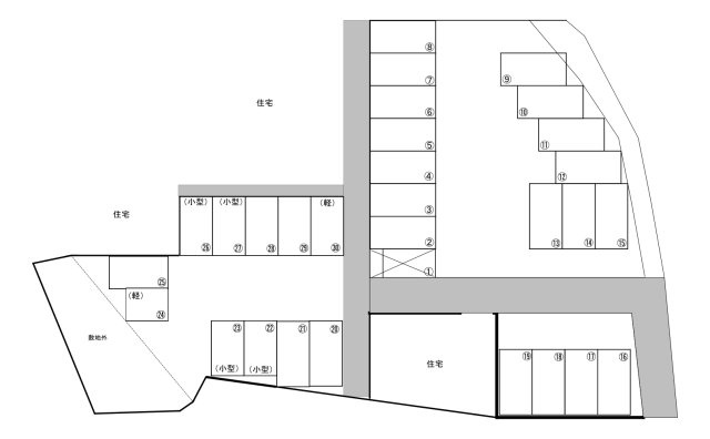 松尾第2トナキ駐車場の区画図