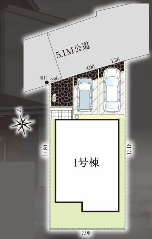 松戸市南花島１丁目新築戸建【上本郷第二小学校：5分】の区画図|区画配置図