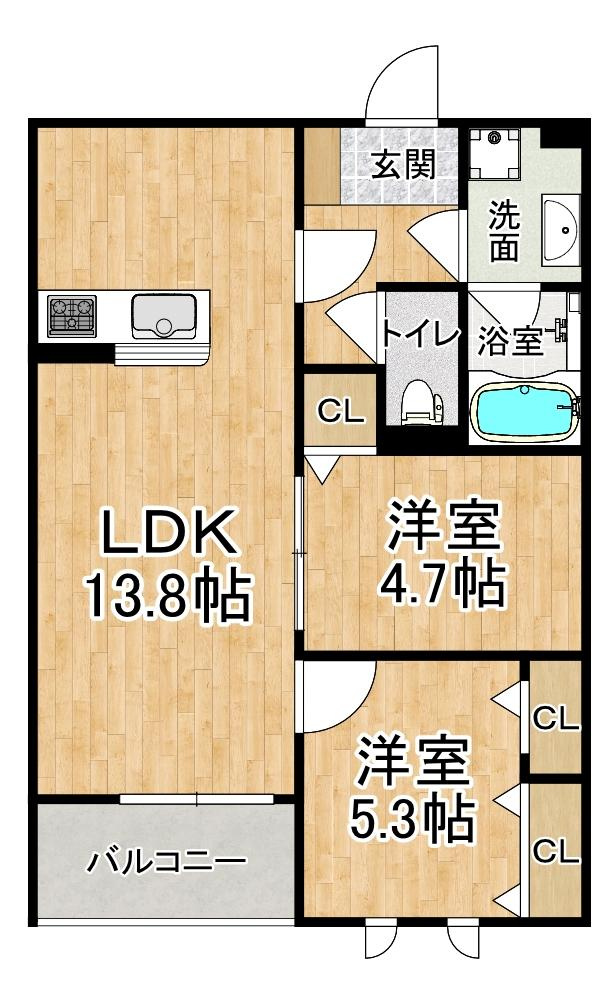 クレアトゥールの間取り|※間取りが現況と異なる場合は現況を優先します※