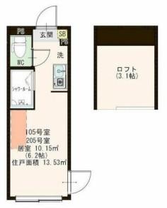 世田谷区太子堂５丁目のアパートの間取り