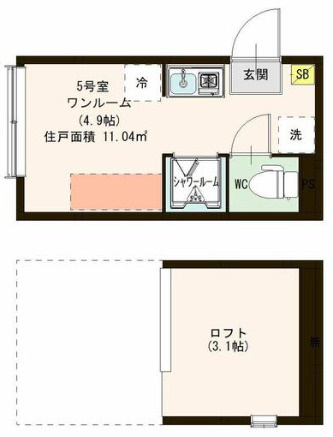 世田谷区砧５丁目のアパートの間取り