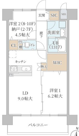 ラフィネール大阪十三の間取り