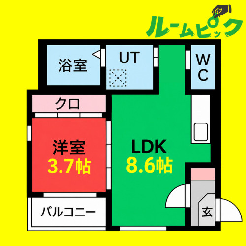 ハーモニック御器所　名古屋市賃貸　仲介手数料無料の間取り