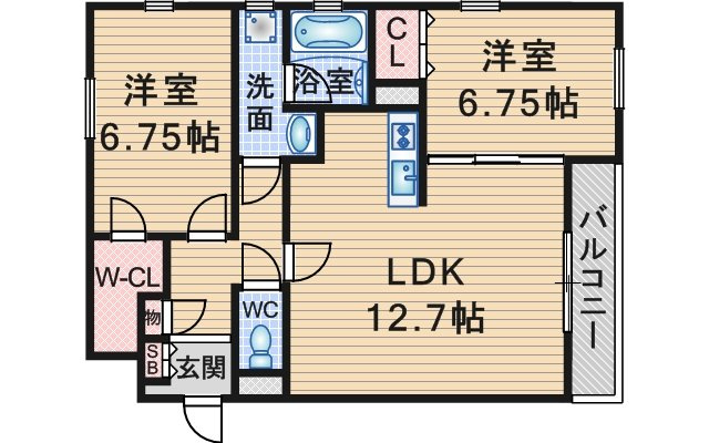 シェール中桜塚の間取り