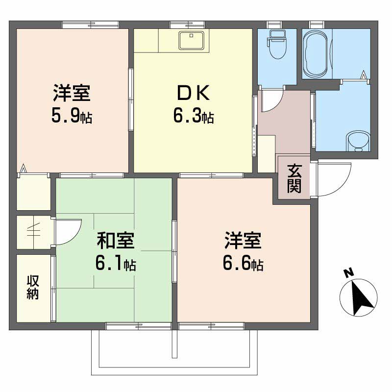 ハートハイツ C棟の間取り