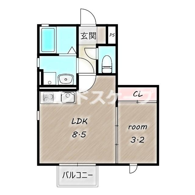 ローズBの間取り|高崎、前橋のお部屋探しはエンドスケープまで！お客様の理想お聞かせ下さい♪