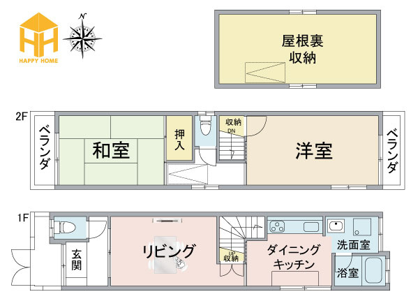 大阪市淀川区木川西1丁目中古一戸建て│2LDKの間取り|※現況と図面が異なる場合現況を優先いたします。