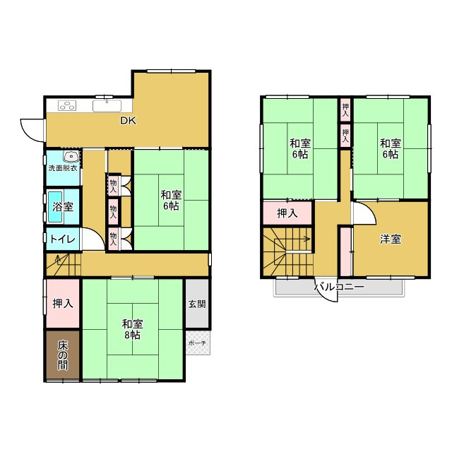 鳥取市宮長中古戸建の間取り
