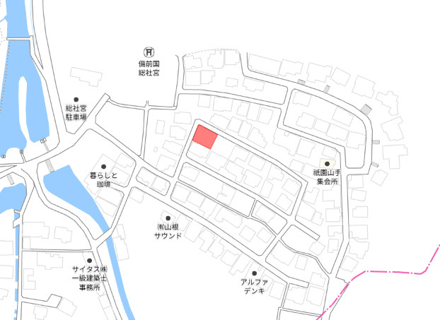 岡山市中区祇園の地図