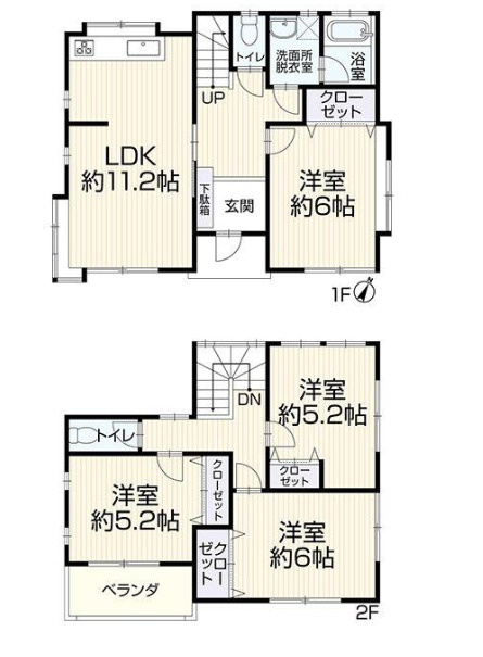 伊勢原市高森　中古戸建の間取り