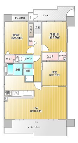 ネオハイツ東住吉のその他|南西角住戸になります