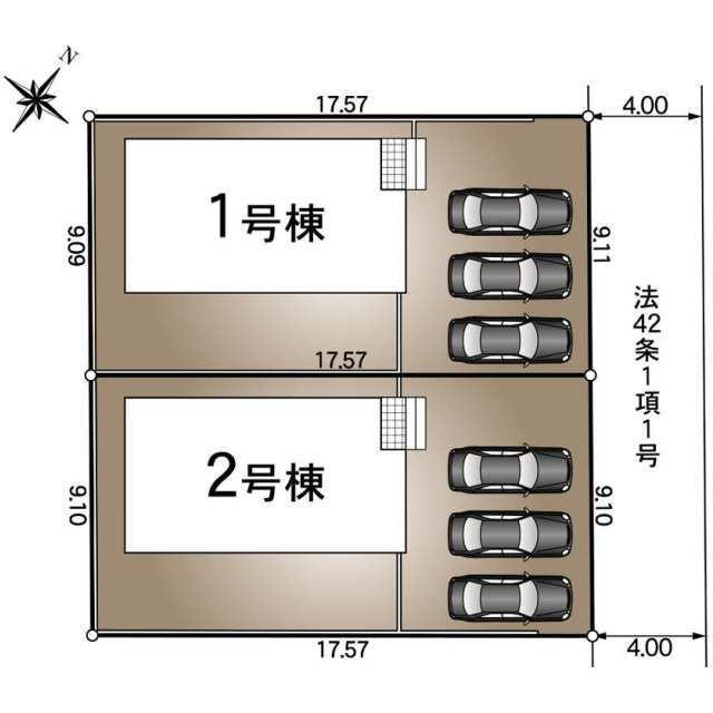 仲介手数料無料）一宮市北今　第４　２号棟の区画図| 