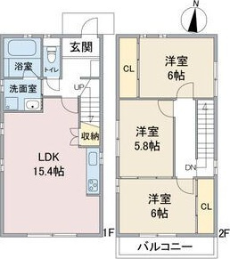 【間取り】 | 下中村一丁目貸家