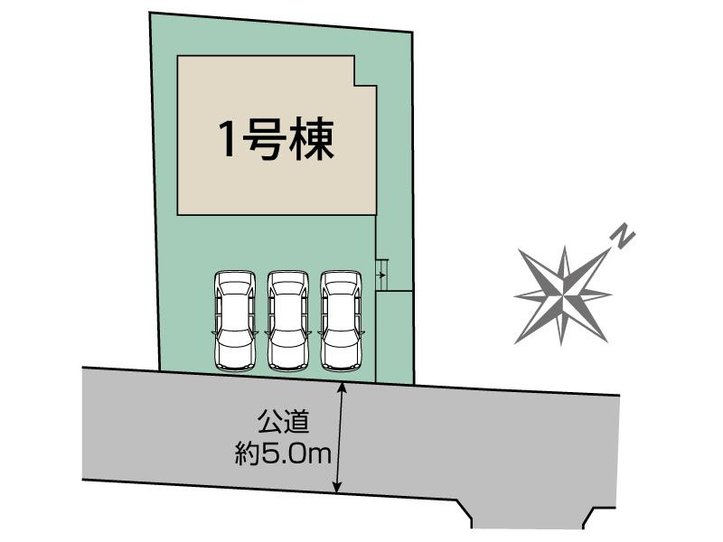 深谷市緑ヶ丘2期　①号棟の区画図