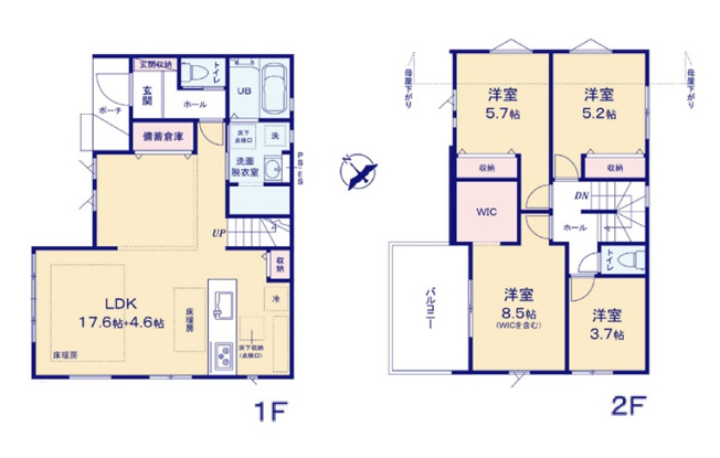 【間取り】 | 福岡市早良区次郎丸3丁目4期　2号棟（全2棟）【仲介手数料無料・0円】 | 平日、土日祝日もお好きな日時にご見学可能です。お気軽にお問合せ下さい。