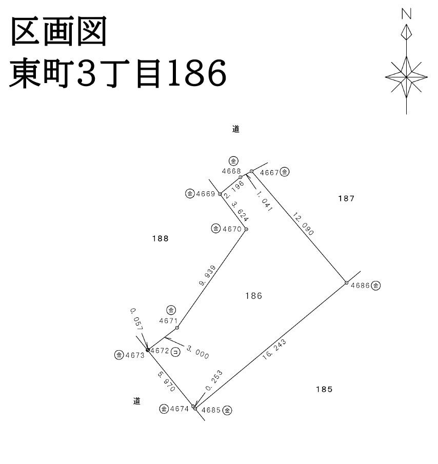 鳥取市東町3丁目土地の土地図