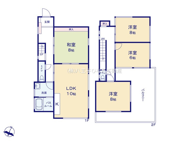 『八王子市中古戸建て』八王子市南陽台2-168-176【仲介手数料無料】　八王子市南陽台の間取り|～仲介手数料無料☆八王子ひなた不動産～八王子市南陽台　中古戸建