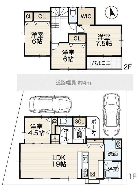 東舞子小学校 区　JR舞子駅徒歩12分　歌敷山3丁目　新築戸建の間取り
