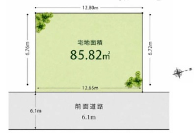 世田谷区等々力　建築条件なし売地の土地図