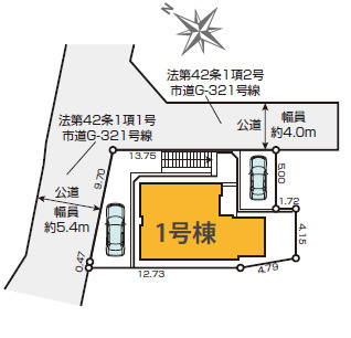 厚木市愛甲2丁目1期　新築戸建　全1棟1号棟の区画図