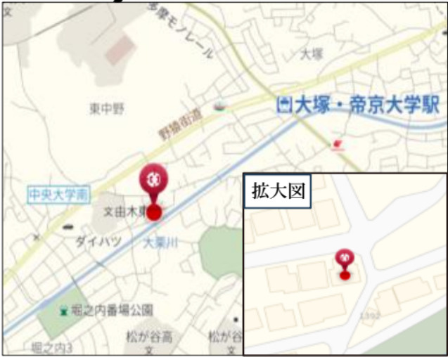 『八王子市土地』八王子市東中野1380-10【仲介手数料無料】の地図|～仲介手数料無料☆八王子ひなた不動産～八王子市東中野　売地