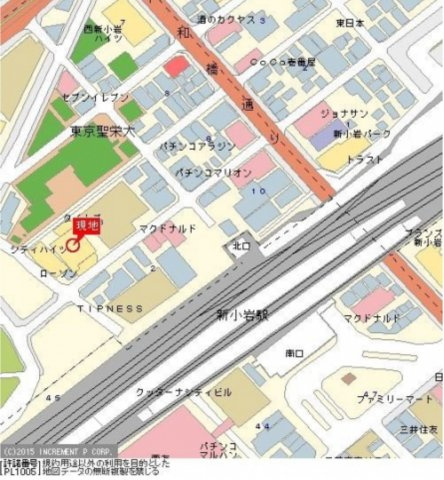 シティハイツ新小岩の地図