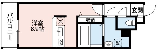 ボンシャンスＭⅡの間取り|１Rの間取りです