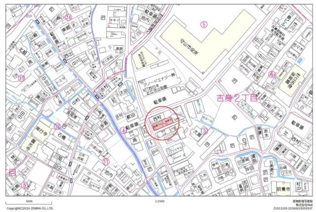 守山市吉身2丁目テナントの地図