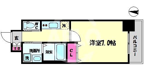 ヒュッテンベルケ大阪なんばの間取り|ヒュテンベルケ大阪なんば　開放感ある間取