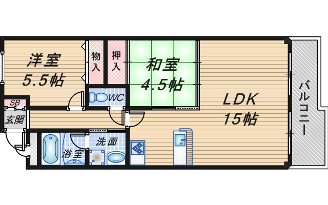 プリメゾン豊中の間取り
