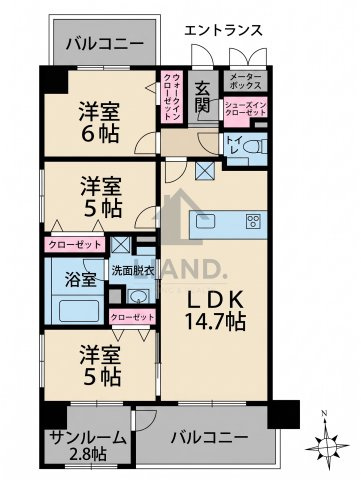 グランタイム都町　内浜小学校区の間取り|グランタイム都町