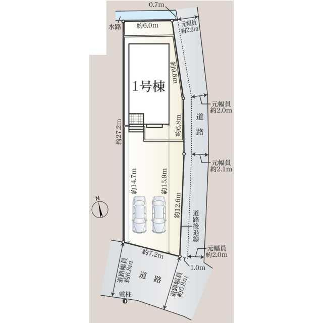 仲介手数料無料）一宮市萩原町中島　第１の区画図| 