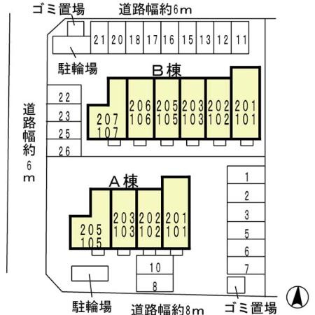 【区画図】 | 新ハイツウグイス　B棟