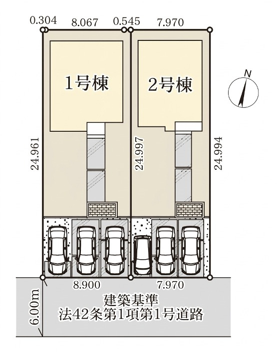 [新築住宅] 鴻巣市新宿 第7 全2棟の区画図