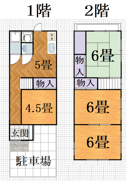 南花屋敷4丁目貸家の間取り