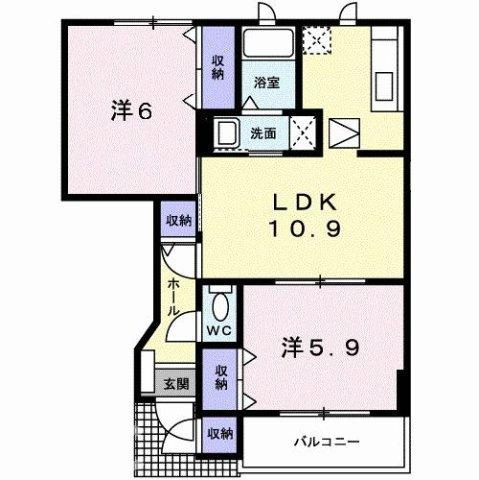 板野郡藍住町矢上字安任のアパートの間取り