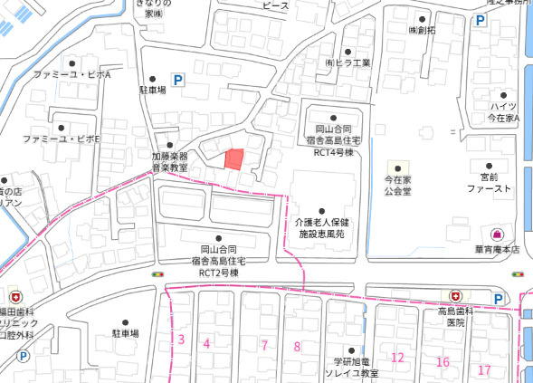 岡山市中区今在家の地図